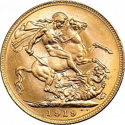 Large Reverse for Sovereign 1919 coin