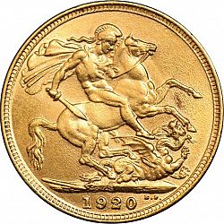 Large Reverse for Sovereign 1920 coin