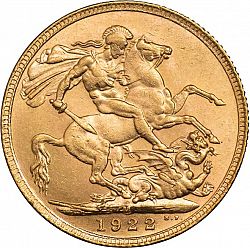 Large Reverse for Sovereign 1922 coin