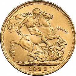 Large Reverse for Sovereign 1922 coin