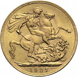 Large Reverse for Sovereign 1927 coin