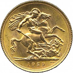 Large Reverse for Sovereign 1929 coin
