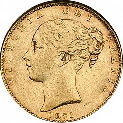 Large Obverse for Sovereign 1841 coin