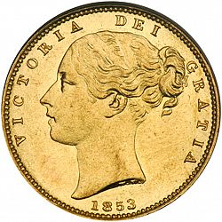 Large Obverse for Sovereign 1853 coin