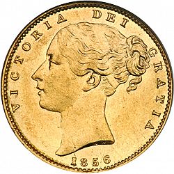 Large Obverse for Sovereign 1856 coin