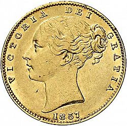 Large Obverse for Sovereign 1857 coin