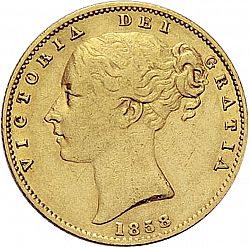 Large Obverse for Sovereign 1858 coin