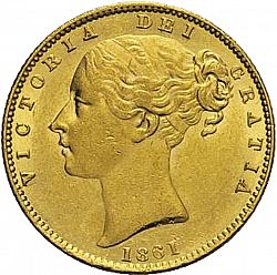 Large Obverse for Sovereign 1861 coin