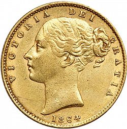Large Obverse for Sovereign 1864 coin