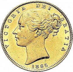 Large Obverse for Sovereign 1865 coin