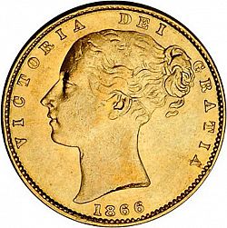 Large Obverse for Sovereign 1866 coin