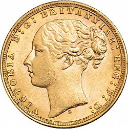 Large Obverse for Sovereign 1871 coin