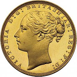 Large Obverse for Sovereign 1871 coin