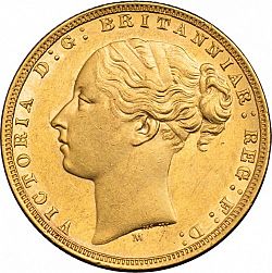 Large Obverse for Sovereign 1872 coin