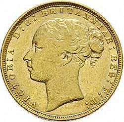 Large Obverse for Sovereign 1873 coin