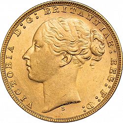 Large Obverse for Sovereign 1874 coin