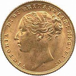 Large Obverse for Sovereign 1876 coin