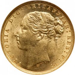 Large Obverse for Sovereign 1877 coin