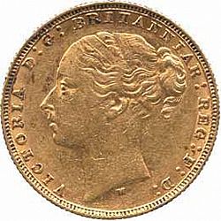 Large Obverse for Sovereign 1880 coin