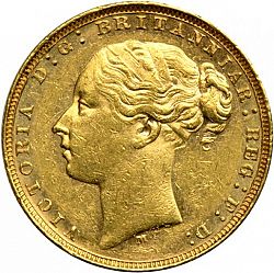 Large Obverse for Sovereign 1881 coin