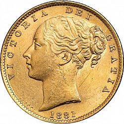 Large Obverse for Sovereign 1881 coin