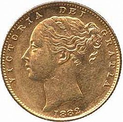 Large Obverse for Sovereign 1882 coin