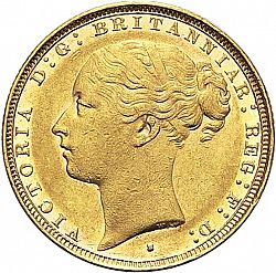 Large Obverse for Sovereign 1882 coin