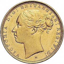 Large Obverse for Sovereign 1883 coin