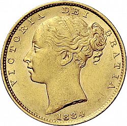 Large Obverse for Sovereign 1884 coin