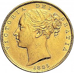 Large Obverse for Sovereign 1885 coin