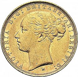 Large Obverse for Sovereign 1885 coin