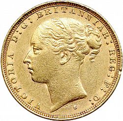 Large Obverse for Sovereign 1885 coin