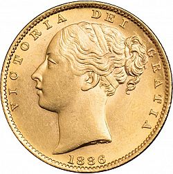 Large Obverse for Sovereign 1886 coin
