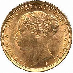 Large Obverse for Sovereign 1886 coin