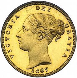 Large Obverse for Sovereign 1887 coin