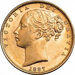 Large Obverse for Sovereign 1887 coin