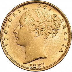 Large Obverse for Sovereign 1887 coin