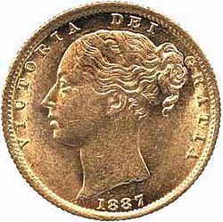 Large Obverse for Sovereign 1887 coin
