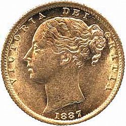 Large Obverse for Sovereign 1887 coin