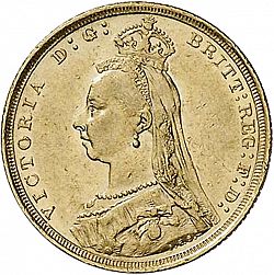 Large Obverse for Sovereign 1888 coin