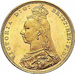 Large Obverse for Sovereign 1893 coin