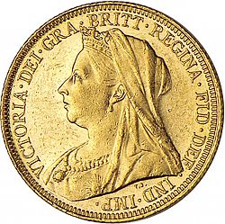 Large Obverse for Sovereign 1894 coin