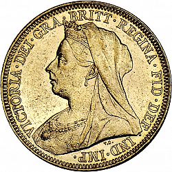 Large Obverse for Sovereign 1895 coin