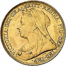 Large Obverse for Sovereign 1896 coin