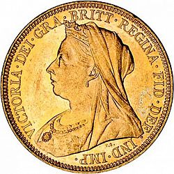 Large Obverse for Sovereign 1896 coin