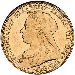 Large Obverse for Sovereign 1897 coin