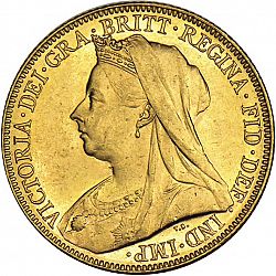 Large Obverse for Sovereign 1899 coin