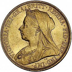 Large Obverse for Sovereign 1899 coin