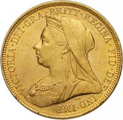 Large Obverse for Sovereign 1900 coin