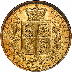 Large Reverse for Sovereign 1848 coin